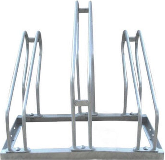 BRASQ Porte-vélos pour 3 vélos - Support à vélos - Porte-vélos - Support à vélos au sol, matériel de fixation inclus - Argent