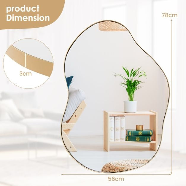 Miroir mural asymétrique Coast - 78 x 56 cm - Or