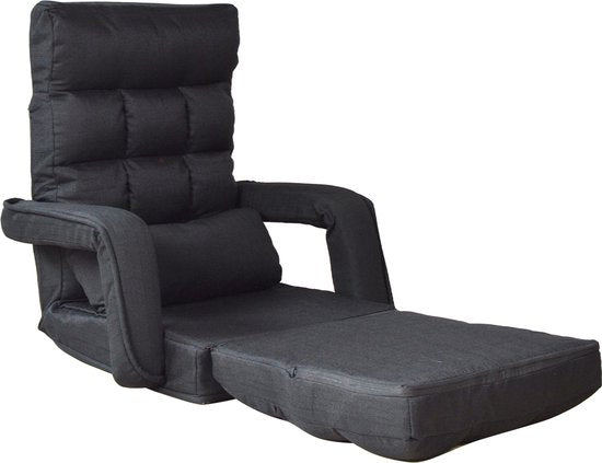 VDD Gaming - Chaise longue - Se plie en un fauteuil inclinable - Noir -71x51x50cm