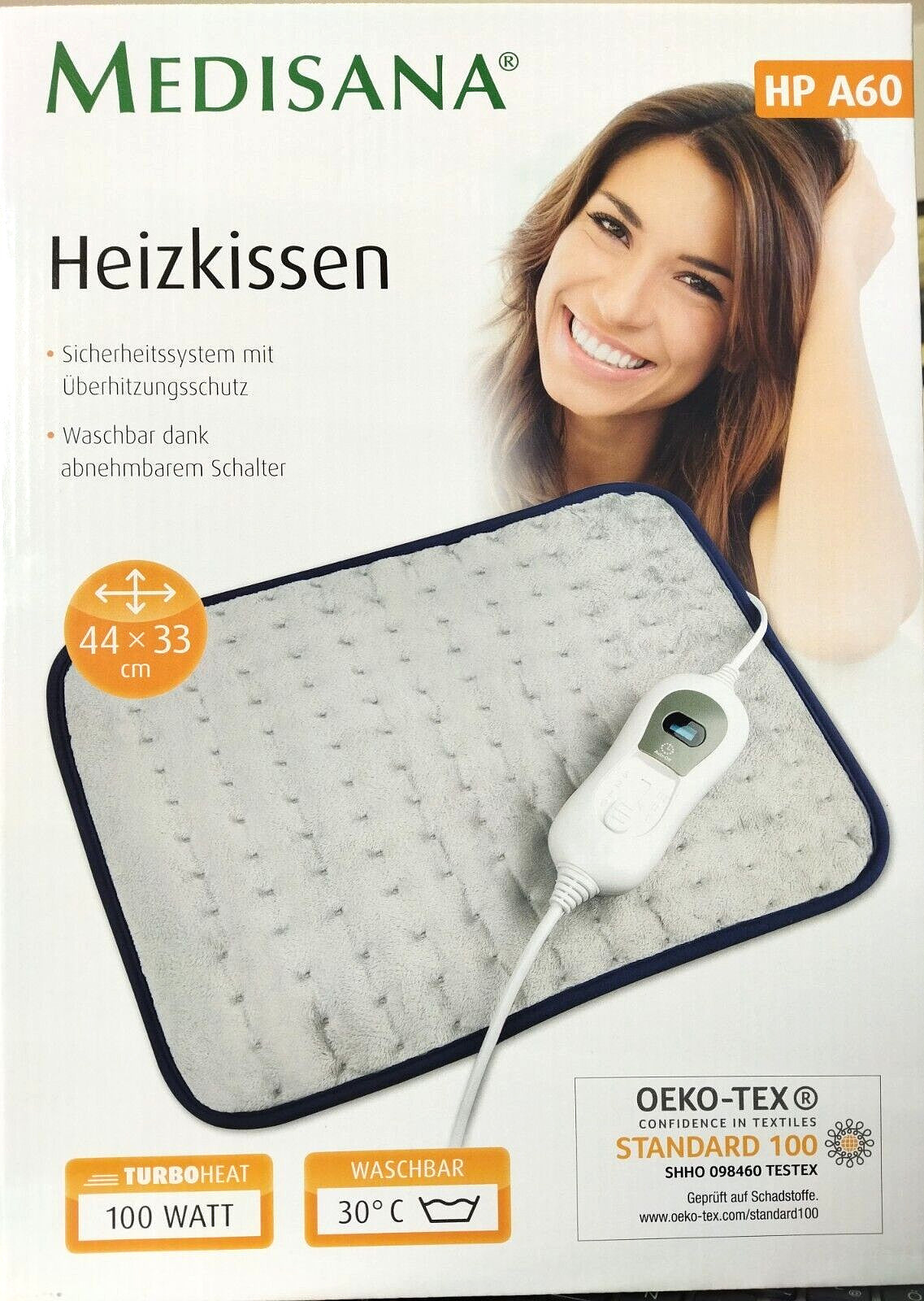 Coussin chauffant Medisana HP A60 40 x 30 cm – 3 niveaux de chaleur – 100 W – Doux