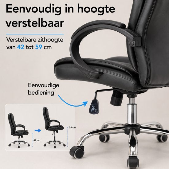 Chaise de bureau ergonomique Infinity Goods - Chaise de bureau - Réglable - Soutien lombaire 4D et tissu maillé - Jusqu'à 150 kg - NEN-EN1335 - Noir