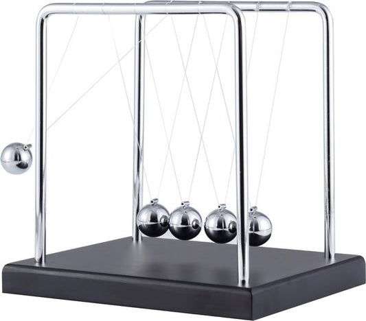 Newton cradle XL - Pendule de Newton de haute qualité - Balles - Bureau - Décoration - Physique - Accessoires - Bureau
