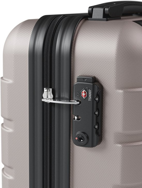 Valise cabine TRVLMORE - 40 x 30 x 20 cm - Modèle à placer sous le siège - 24 L - Serrure TSA - 2 roulettes - Or rose