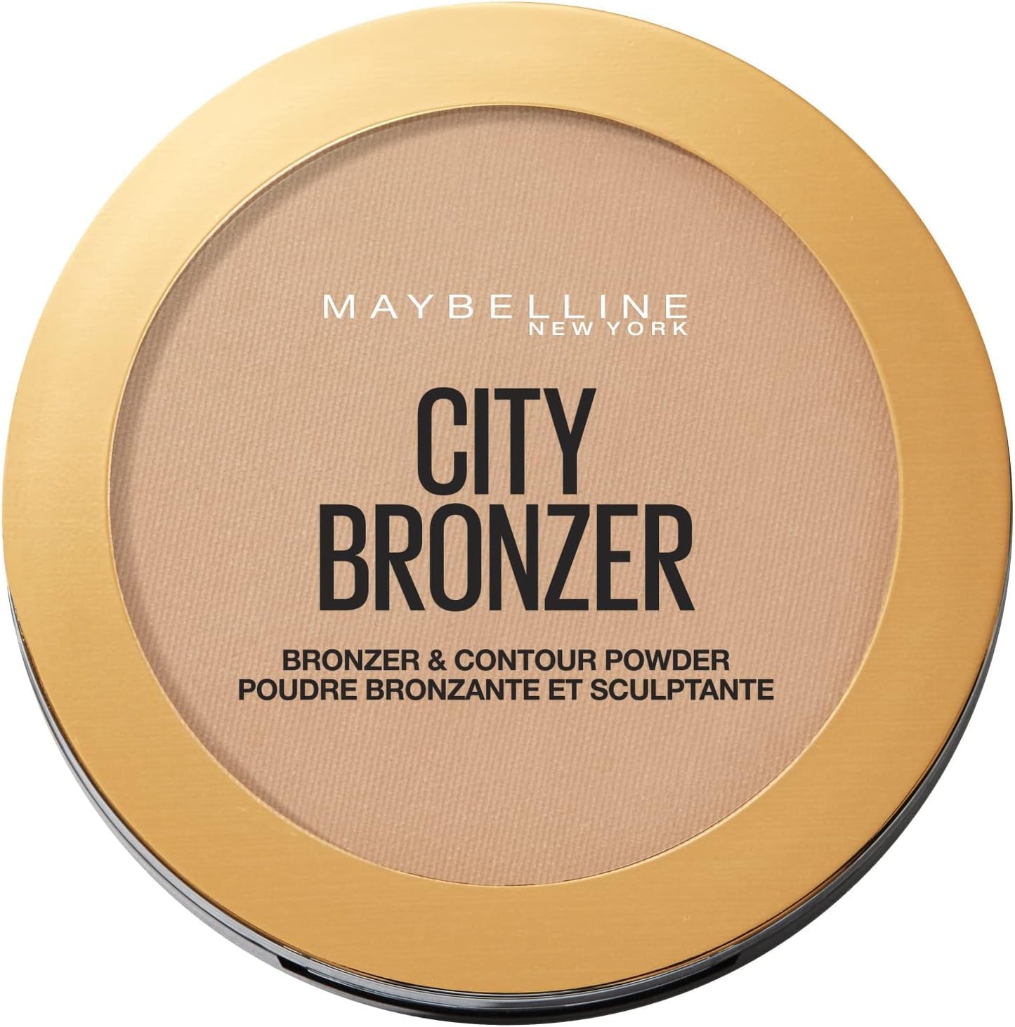 Poudre bronzante Maybelline City Bronzer - 200 Medium Cool - 8 g - Finition mate à base de beurre de cacao - 7,4 x 7,4 x 1,3 cm