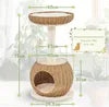 Yaheetech : Arbre à chat avec panier et maison pour chat - Beige - 40 x 40 x 75 cm