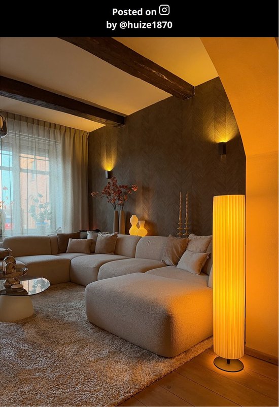 Lucide FOLD - Lampadaire - Ø 20 cm - 3xE27 - Blanc - Japandi