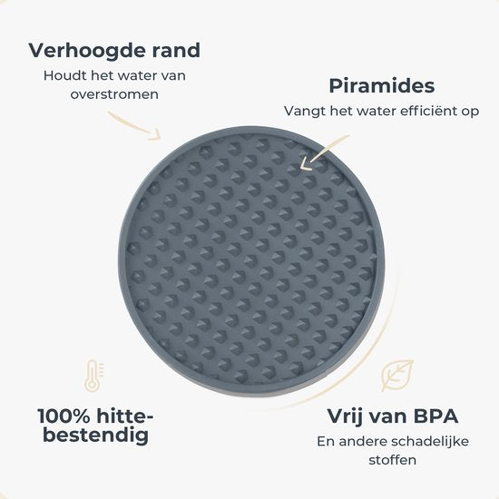 Castagnola Sous-verres en silicone - Sous-verres pour verres - Sous-verres design avec support - Sous-verres - Antidérapants - Lot de 14 - Gris