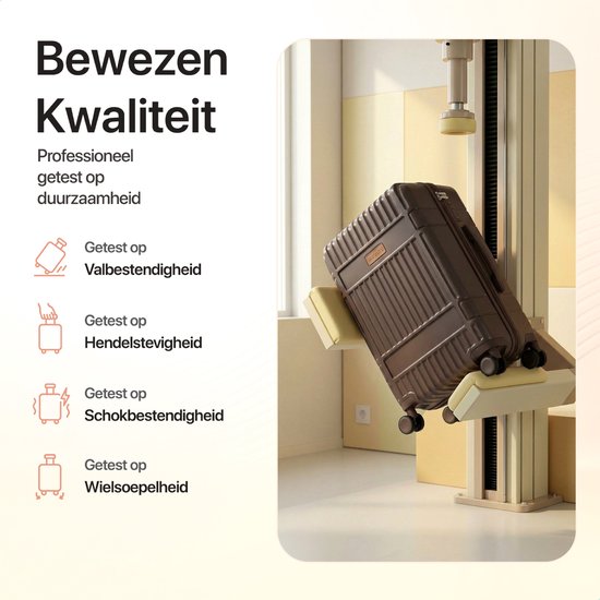 Ensemble de valises SKYCASES - Classic Heritage – 3 pièces – Valises cabine et en soute – 36 L/63 L/100 L – Serrure TSA – Roulettes silencieuses à 360° – Légères – Trolley – Marron