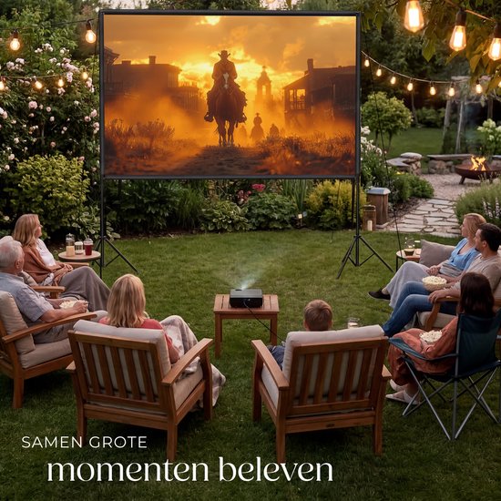 tectake® Beamer Screen - 120 pouces (305 cm) - Écran de projection 16:9 avec double trépied - 4K HD - enroulable - extensible - toile de projection - écran de présentation - Home Cinema - sac de transport inclus