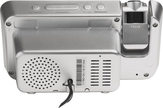 Radio-réveil Denver avec projection - Réveil numérique - Radio FM - Double alarme - CRP618 - Noir