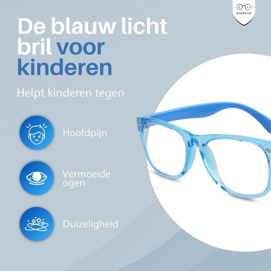 LC Eyewear Lunettes d'ordinateur pour enfants - Lunettes à lumière bleue - Lunettes d'affichage - Unisexe - Bleu transparent