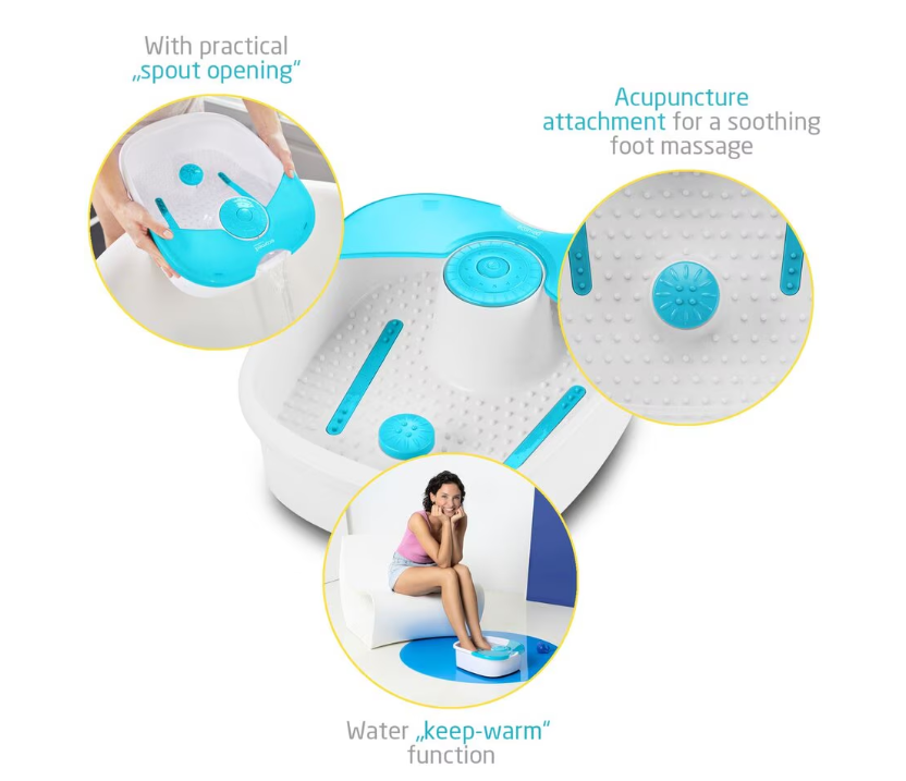 Bain de pieds Medisana Ecomed FS-70E - 60 W - Blanc/Bleu