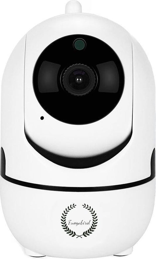 Fuegobird Indoor IP Camera - 1080P - Caméra de sécurité - Caméra pour animaux - Caméra pour bébés - Compatible avec 2.4G/5G WIFI - Détection de mouvement et de son - Fonctionne avec l'application - Blanc
