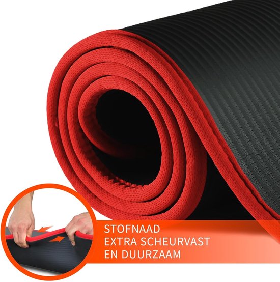 DH FitLife Tapis d'entraînement, tapis de fitness, tapis de sport, 183 x 61 x 1 cm, extra résistant à la déchirure, tapis de yoga, antidérapant et épais, tapis d'entraînement (noir)