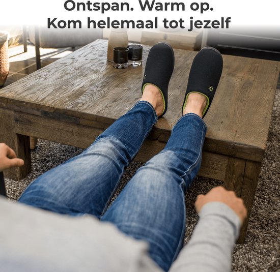 Chaussons Hommes - Chaussons - Taille 44/45 - Noir - Antidérapant - Comfeet