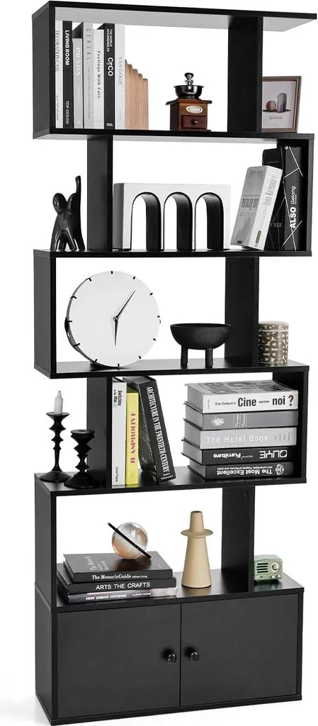 Cost - Bibliothèque - Bois - Noir - 70x23x183 cm