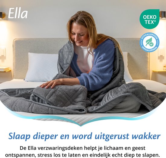 Couverture lestée Ella 7 kg - Couverture lestée en velours et polaire Sherpa OEKO-TEX - Couverture lestée 150 x 200cm - Couverture lestée - Gris