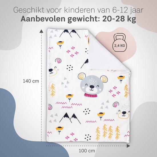 Couverture lestée CozySense® Enfant 2,4 kg - Couverture lestée - Couverture lestée avec répartition de la pression GLASS-Flow® - Housse lavable - Hypoallergénique - Pour les filles