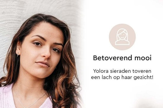 Yolora Boucles d'oreilles pour dames avec cristaux Kalpa Camaka - Couleur argentée - Plaqué or blanc 18K - Boucles d'oreilles