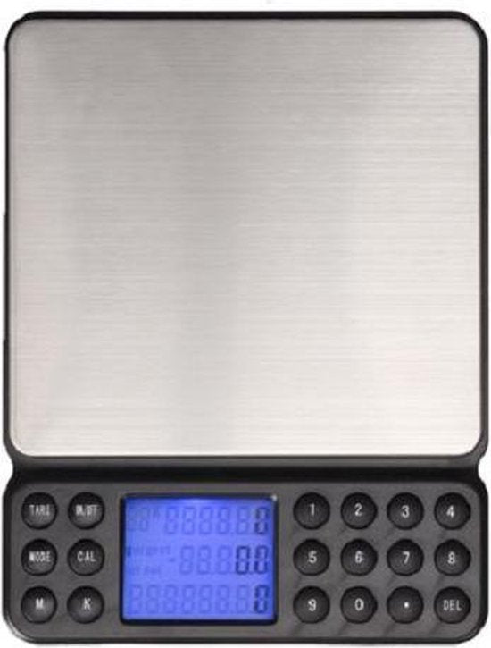 Perel Balance de précision, numérique, 0,1 g à 2 kg, fonction tare, arrêt automatique, écran LCD rétro-éclairé