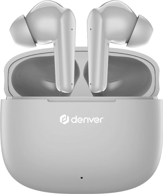 Ecouteurs Denver - Ecouteurs légers - 6 heures d'écoute - Bluetooth 5.3 - TWE48 - Gris