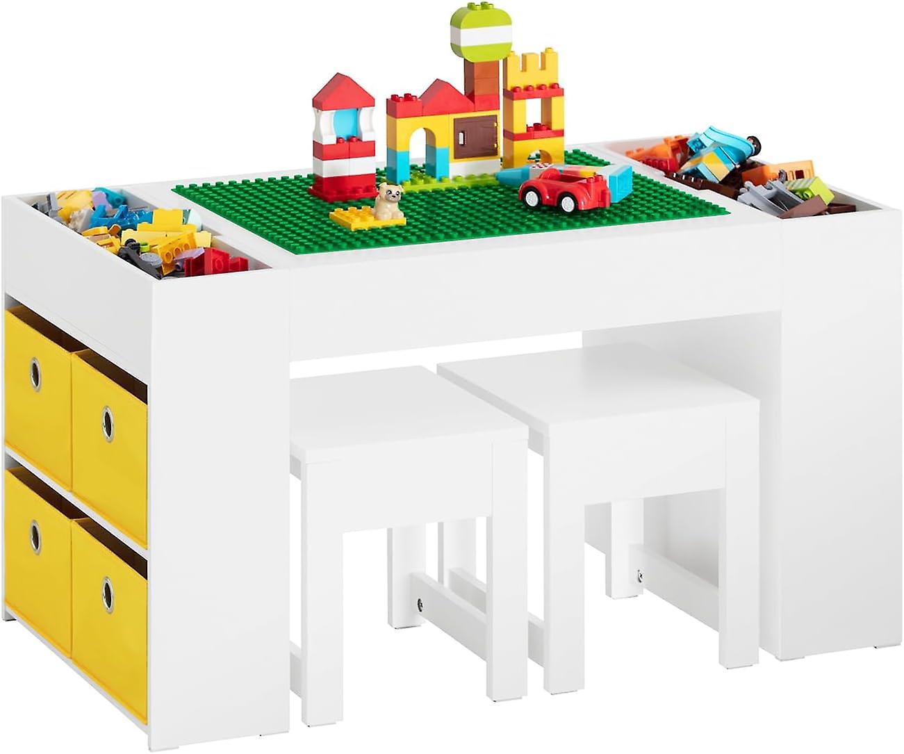 SoBuy Table enfant - KMB75-W - MDF - Table et tabouret - 87x50x50cm - Blanc