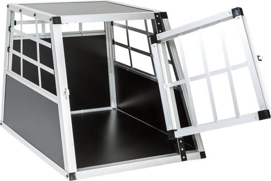 Cage De Transport Pour Chiens Sécurisée, Tectake, 69 x 54 x 50 cm, Noire