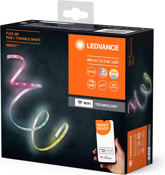 LEDVANCE SMART+ WiFi FLEX OUTD Bande LED 3M, blanche, 12W, 790lm