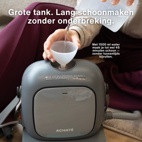 Achaté Nettoyeur à vapeur PRO - Nettoyeur puissant pour tapis, sols et taches - Tue 99,9 % des bactéries