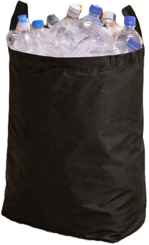 Conteneur à consignes Ceruzo – 100 L – Avec sac amovible pour bouteilles vides – Pliable – Noir