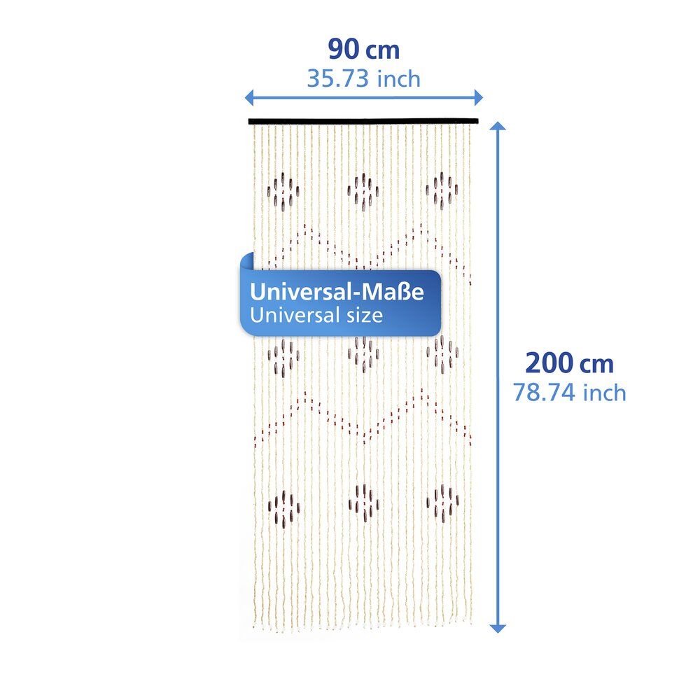 Rideau à perles en bambou Maximex multicolore - 90 x 200 cm - 31 brins