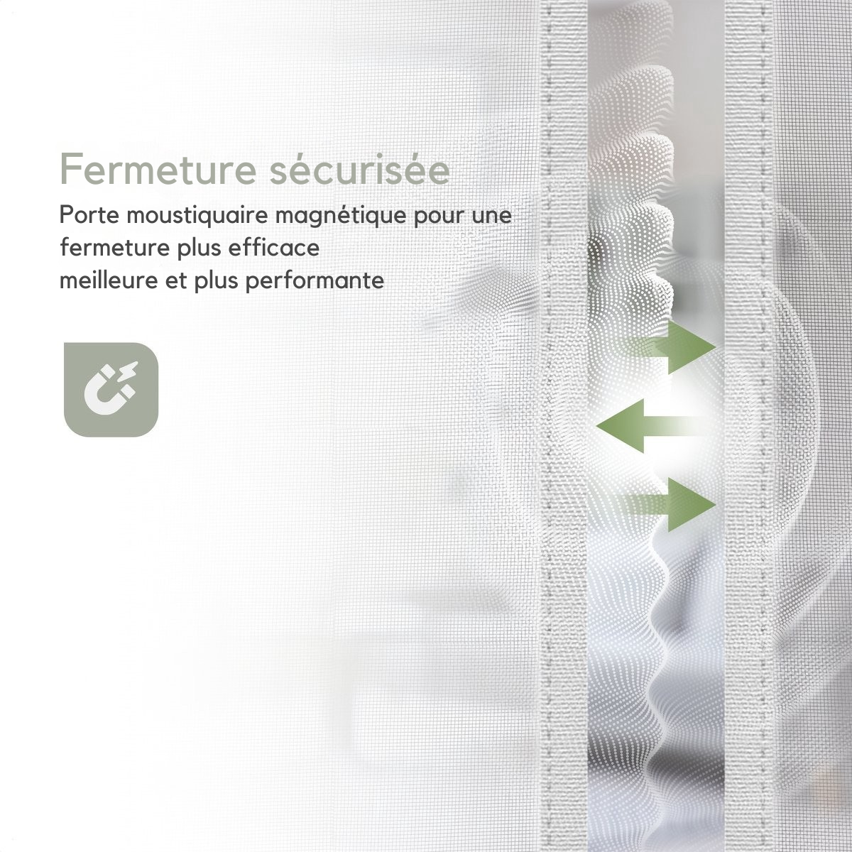 Rideau de Porte Deluxe O'DADDY FIBER - Moustiquaire Magnétique - Pour Nouvelles Constructions et Portes Standard - Installation Facile - 85x205 cm  - Moustiquaire Blanche