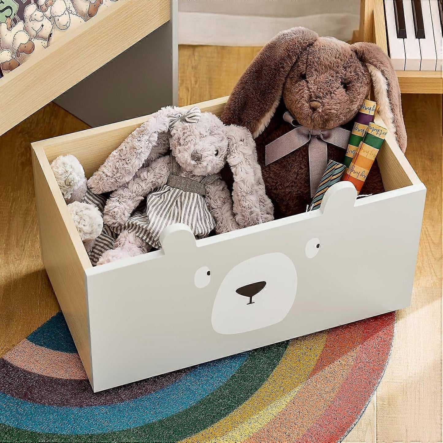 Bibliothèque enfant Sobuy - Blanc - 51x28x70cm