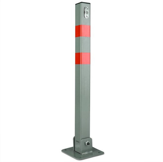 Poteau de parking Deuba - Acier avec clés 65.5x5cm - Gris