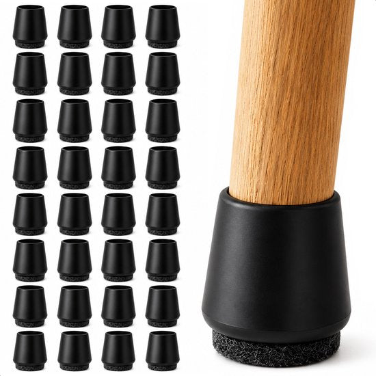 Protège-pieds de chaise Luft - 32 pièces - 18-23 mm - Chaussettes - Embouts pour pieds de chaise - Rondelles en feutre - Embouts pour chaises - Rondelles en feutre pour chaises - Chaise - Ronde - Protège-pieds de chaise - Embouts - Chaussettes - Feutre