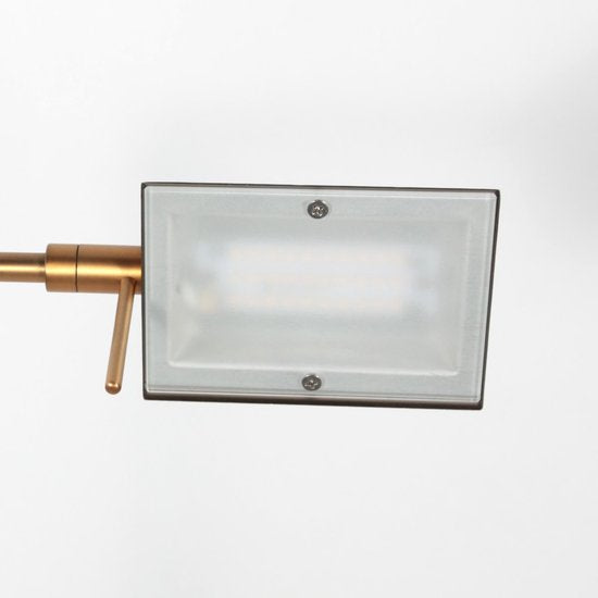 Lampadaire GlowGo 4603BR - Lampadaire classique couleur bronze de Mexlite avec batterie intégrée, bras réglable et variateur d'intensité, hauteur 125 cm