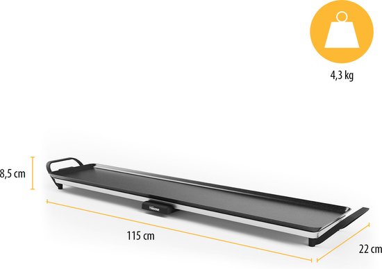Tristar Griddle - BP-2670 - 1800W - Gourmet, Plaque de gril XXL 100x23cm - 10-12 personnes