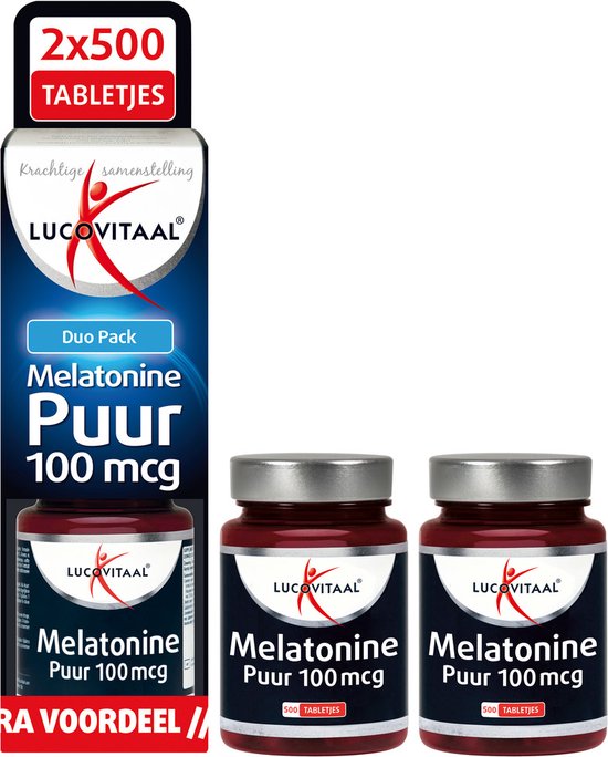 Lucovitaal Mélatonine pure 100 mcg Complément alimentaire - 2 x 500 comprimés