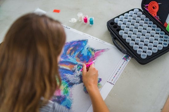 Rubye® Diamond Painting Chat - Diamond Painting pour enfants et adultes - 40x40cm