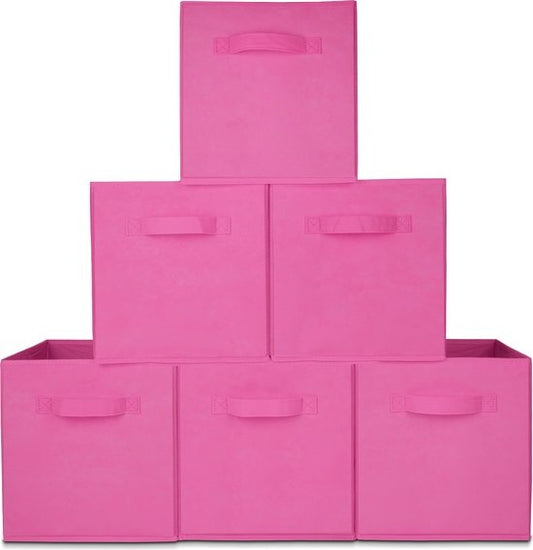 LifeGoods Organiseurs de placards - 6 pièces - 20L - Textile - Rose