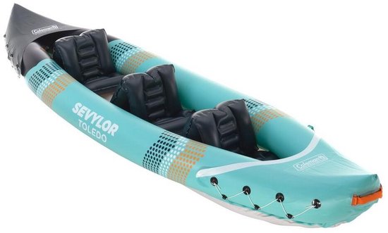 Kayak Sevylor Toledo – kayak familial pour 2 à 3 personnes – très stable – sièges réglables et amovibles – sac de rangement inclus