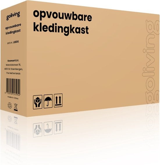 Goliving Penderie pliante - Penderie armoire - Penderie - Armoire pliante en tissu - Armoire de camping - 175x150x44 cm - Noir