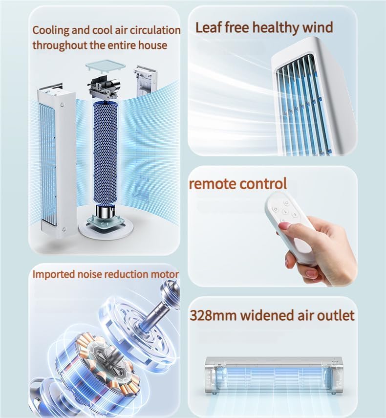 Climatiseur personnel Breezmax - Mini-climatiseur portable à 360° avec télécommande - Rechargeable 4 000 mAh - 325 mm - Blanc