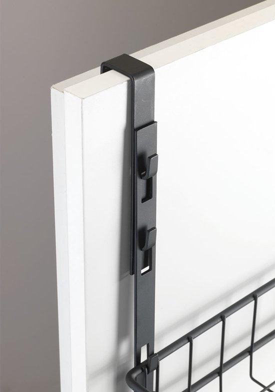 Support multifonctionnel à fixer sur la porte Wenko - Noir - À accrocher sans perçage | Convient aux portes à rebord | Convient aux portes affleurantes
