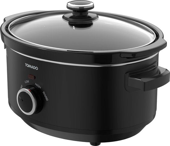 Tomado TSC3501B - Mijoteuse - 3,5 litres - Cuve intérieure en céramique - 3 niveaux de chaleur - Fonction maintien au chaud - Sans PFAS - Noir