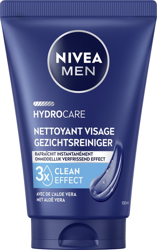 NIVEA MEN HYDROCARE Nettoyant pour le visage - Gel nettoyant pour le visage - Face Wash - Nettoyant pour le visage - Cleanser - 100 ml