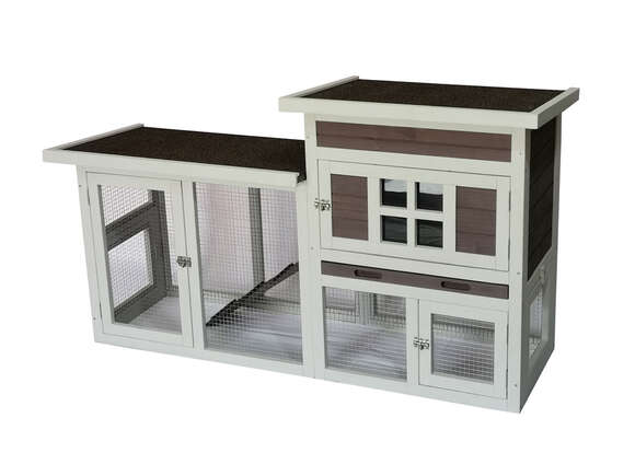 Manor  Clapier – Clapier d'extérieur pour lapins (nains) – 147 x 50 x 80 cm – Bois de pin