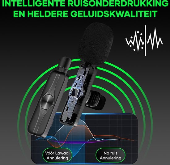 Microphone sans fil - MATTI® - 2 en 1 - Micro sans fil - Microphone iPhone