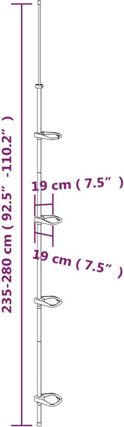 vidaXL - Étagère de douche - 4 niveaux - télescopique - modèle d'angle - aluminium - argent