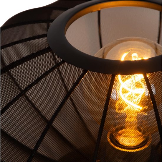 Lucide CORINA - Lampe de table - Ø 40 cm - 1xE27 - Noir - Japandi